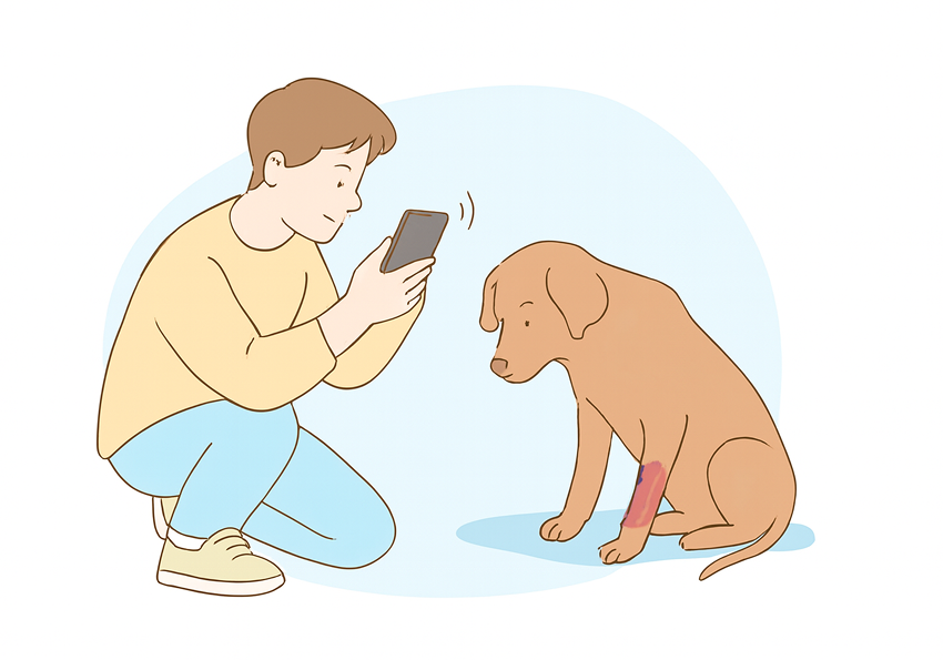 Person reporting an injured dog